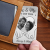 Custom Photo Aluminum Wallet Card - Personalized Anniversary Wedding Gifts For Husband And Wife, Him And Her - Love Built With Patience