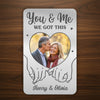 Custom Photo Aluminum Wallet Card - Personalized Anniversary Wedding Gifts For Husband And Wife, Him And Her - Love Built With Patience