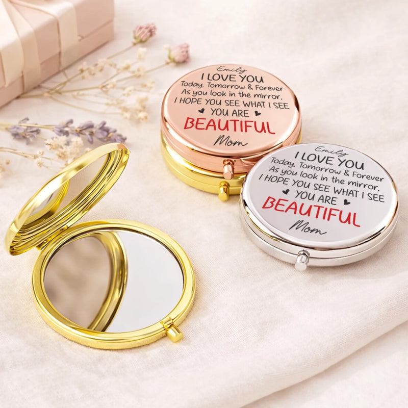 Custom Compact Mirror - Personalized Birthday Gifts For Daughter - My Daughter, My Forever Love