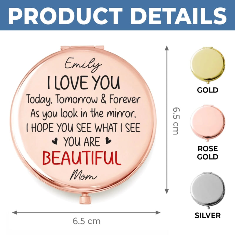 Custom Compact Mirror - Personalized Birthday Gifts For Daughter - My Daughter, My Forever Love