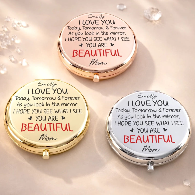 Custom Compact Mirror - Personalized Birthday Gifts For Daughter - My Daughter, My Forever Love