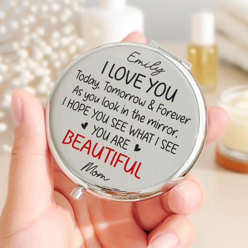 Custom Compact Mirror - Personalized Birthday Gifts For Daughter - My Daughter, My Forever Love