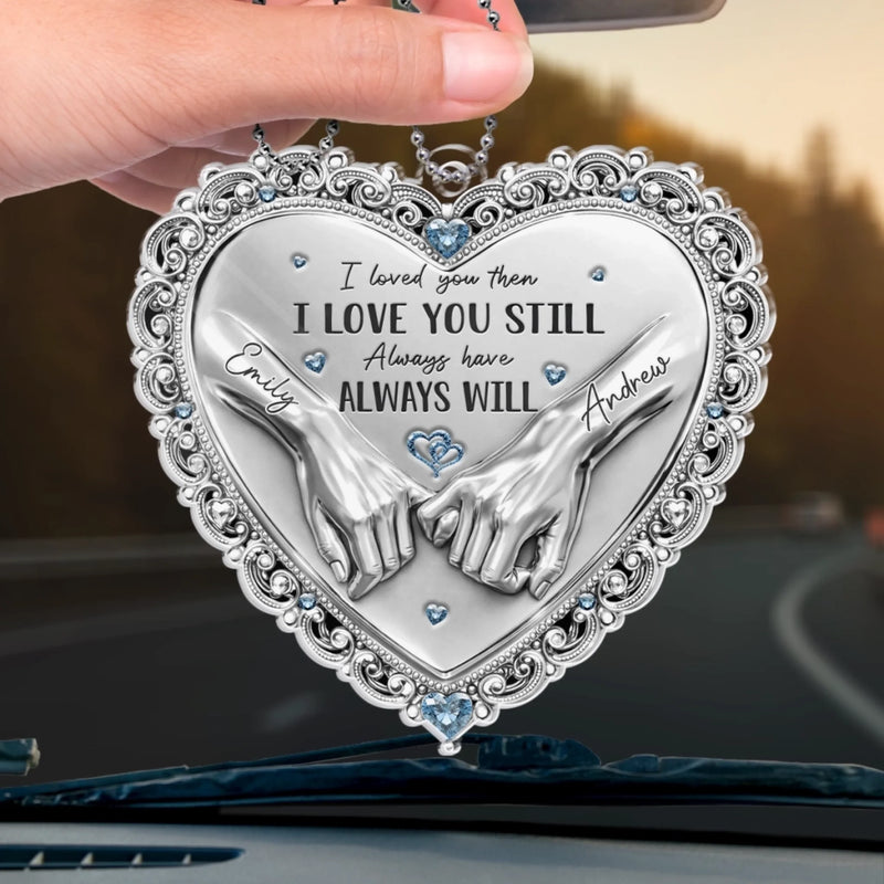 Custom Acrylic Car Ornament - Personalized Anniversary Wedding Gifts For Husband And Wife, Him And Her - You And Me Feels Right