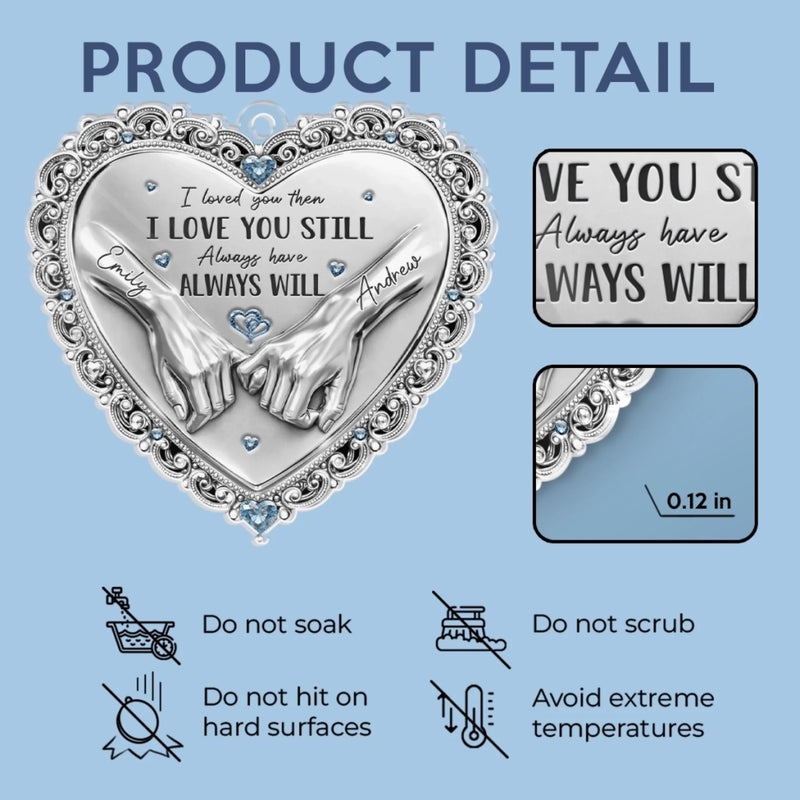 Custom Acrylic Car Ornament - Personalized Anniversary Wedding Gifts For Husband And Wife, Him And Her - You And Me Feels Right