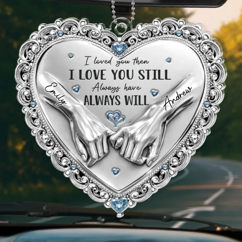 Custom Acrylic Car Ornament - Personalized Anniversary Wedding Gifts For Husband And Wife, Him And Her - You And Me Feels Right