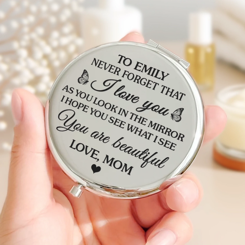 Custom Compact Mirror - Personalized Birthday Gifts For Daughter - You Shine Just Being You