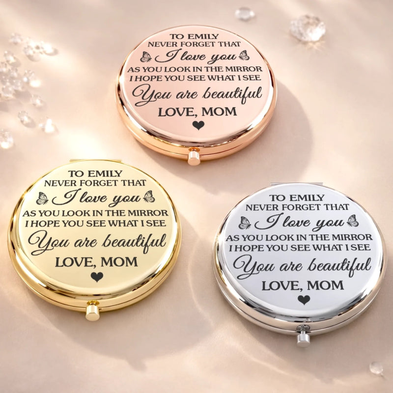 Custom Compact Mirror - Personalized Birthday Gifts For Daughter - You Shine Just Being You