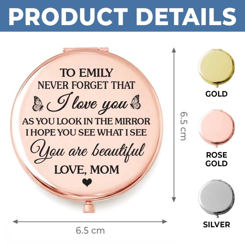 Custom Compact Mirror - Personalized Birthday Gifts For Daughter - You Shine Just Being You