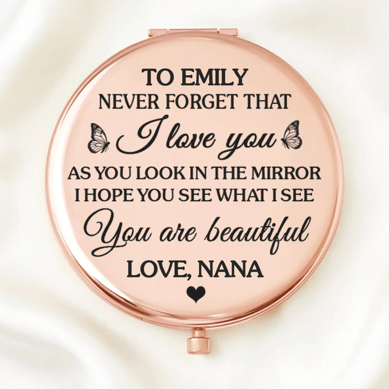 Custom Compact Mirror - Personalized Birthday Gifts For Daughter - You Shine Just Being You