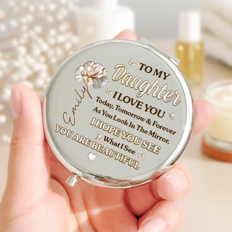 Custom Compact Mirror - Personalized Birthday Gifts For Daughter - My Forever Reason To Smile