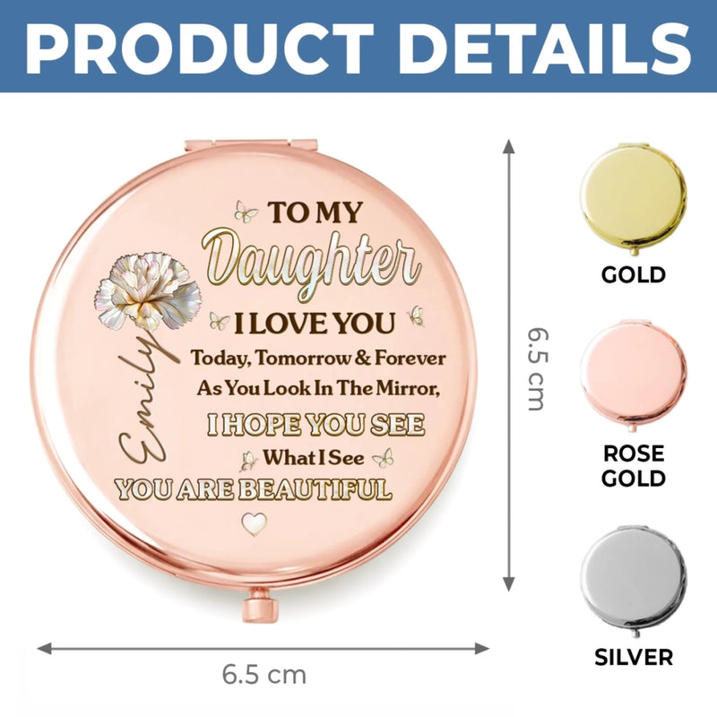 Custom Compact Mirror - Personalized Birthday Gifts For Daughter - My Forever Reason To Smile