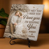 Custom Square Shaped Stone With Stand - Personalized Anniversary Wedding Gifts For Husband And Wife, Him And Her - Our Love Feels Steady
