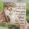 Custom Square Shaped Stone With Stand - Personalized Anniversary Wedding Gifts For Husband And Wife, Him And Her - Our Love Feels Steady