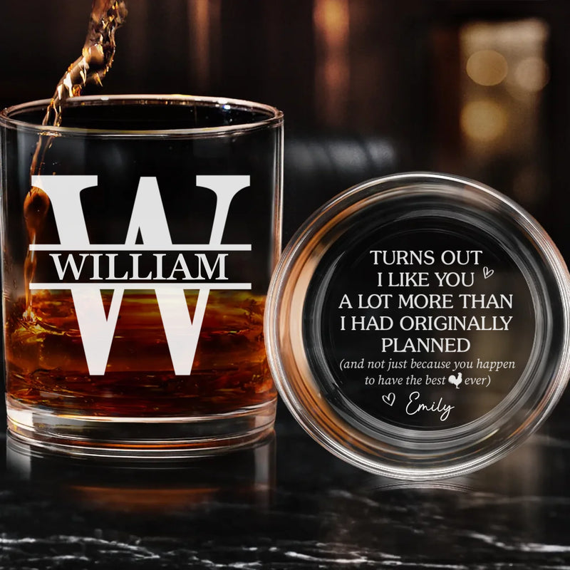 Custom Whiskey Glass With Bottom And Side Engraving - Personalized Anniversary Wedding Gifts For Husband And Wife, Him And Her - Love Aged To Perfection