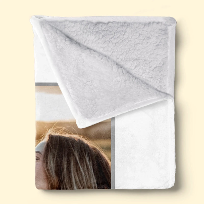 Custom Photo Blanket - Personalized Anniversary Wedding Gifts For Husband And Wife, Him And Her - Lucky Looks Good On Us