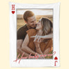 Custom Photo Blanket - Personalized Anniversary Wedding Gifts For Husband And Wife, Him And Her - Lucky Looks Good On Us