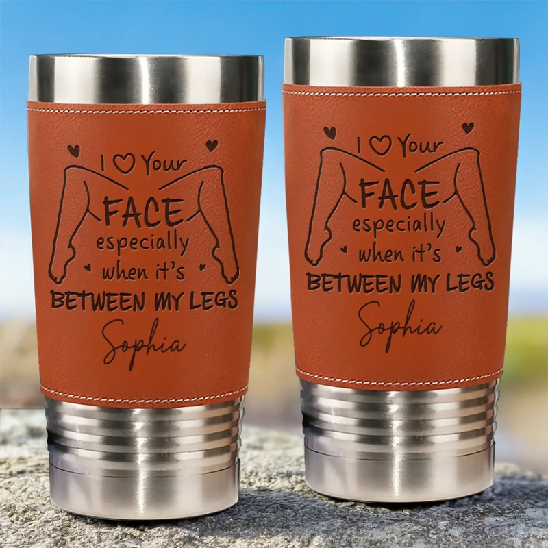 Custom Printed Leather Tumbler - Personalized Anniversary Wedding Gifts For Husband And Wife, Him And Her - Love Built On Small Moments