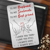 Custom Aluminum Wallet Card - Personalized Anniversary Wedding Gifts For Husband And Wife, Him And Her - Two Hearts Growing Forward