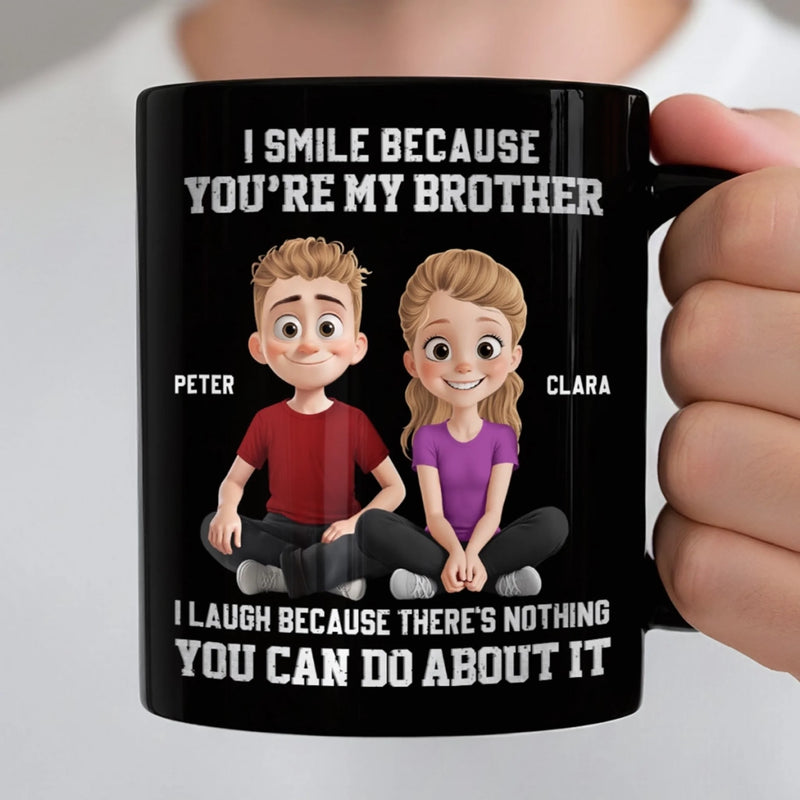Custom Black Mug - Personalized Birthday Gifts For Brother - Chaos Runs In The Family