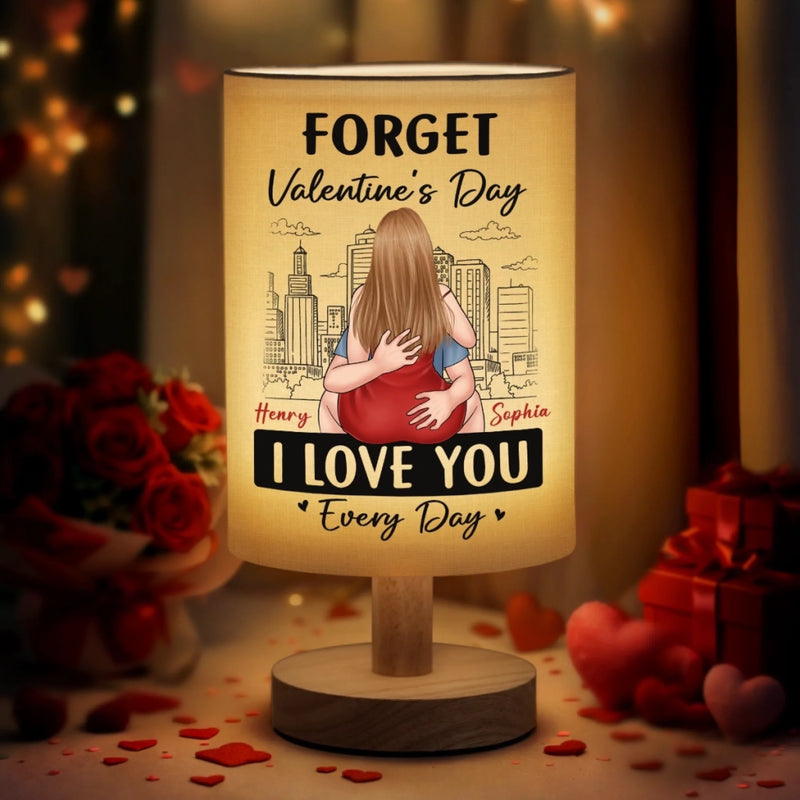 Custom Linen Bedside Table Lamp - Personalized Anniversary Wedding Gifts For Husband And Wife, Him And Her - Love Built On Small Joys