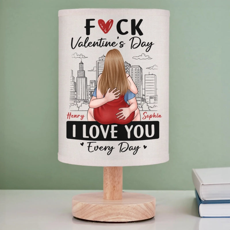 Custom Linen Bedside Table Lamp - Personalized Anniversary Wedding Gifts For Husband And Wife, Him And Her - Love Built On Small Joys