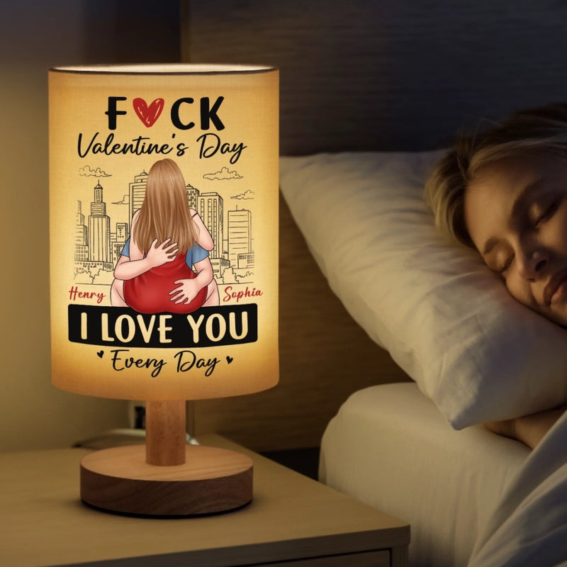Custom Linen Bedside Table Lamp - Personalized Anniversary Wedding Gifts For Husband And Wife, Him And Her - Love Built On Small Joys
