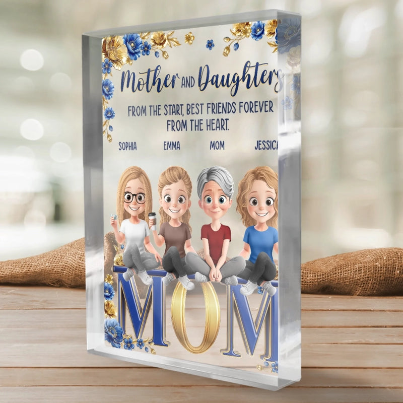 Custom Rectangle Shaped Acrylic Plaque - Personalized Mother's Day Gifts For Mom, Grandma - Mother And Daughters Forever