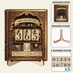 Custom Wooden Tracker Sign - Personalized Bookish Gifts For Book Lovers, Bookworms, Readers - Living Life One Book At A Time