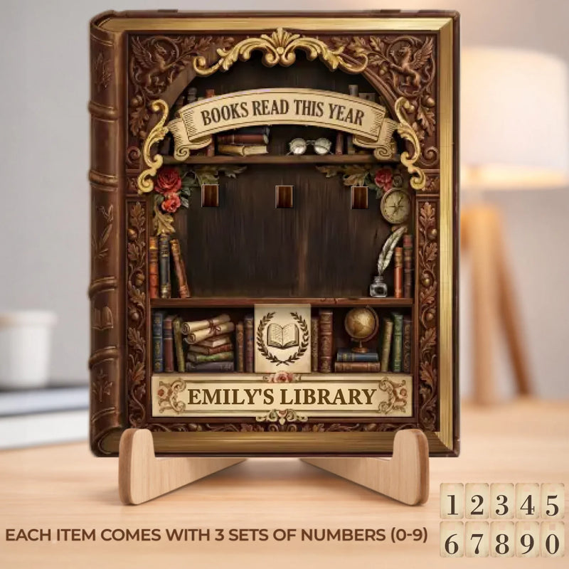 Custom Wooden Tracker Sign - Personalized Bookish Gifts For Book Lovers, Bookworms, Readers - Living Life One Book At A Time