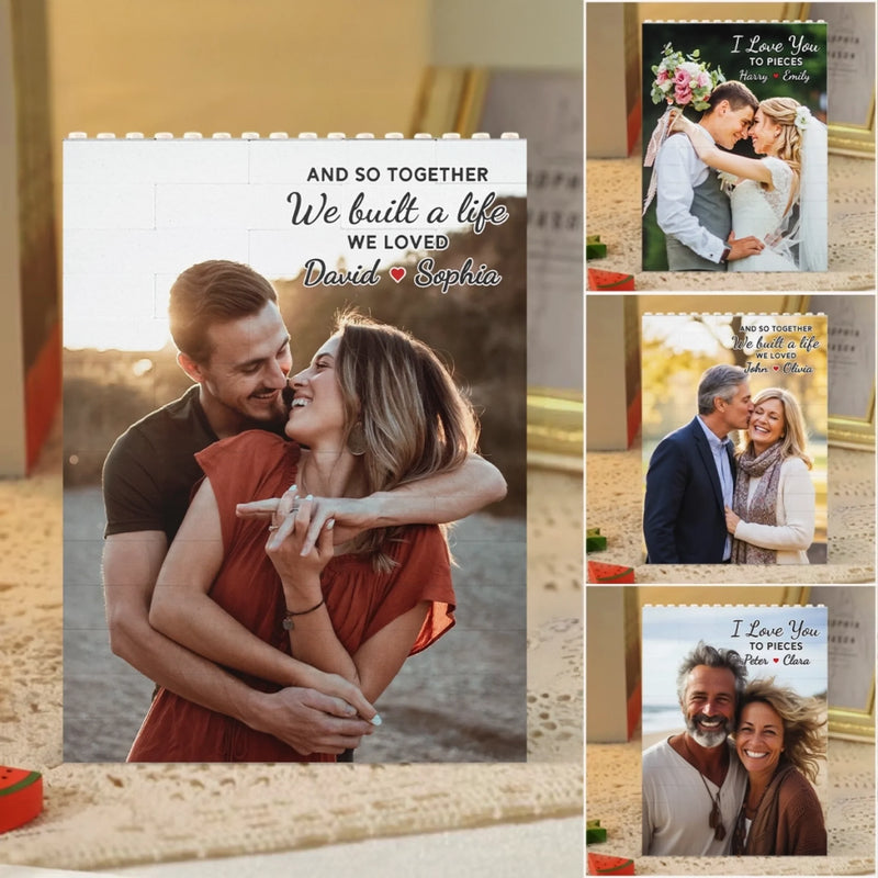 Custom Photo Vertical Rectangle Shaped Building Brick Blocks - Personalized Anniversary Wedding Gifts For Husband And Wife, Him And Her - Our Love Keeps Finding Ways