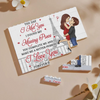 Custom Horizontal Rectangle Shaped Building Brick Blocks - Personalized Anniversary Wedding Gifts For Husband And Wife, Him And Her - We Build Happiness Slowly