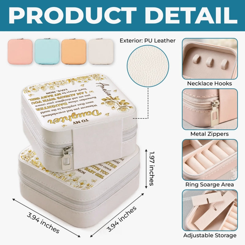 Custom Square Jewelry Case - Personalized Birthday Gifts For Mom, Daughter - Always Loved Beyond Words