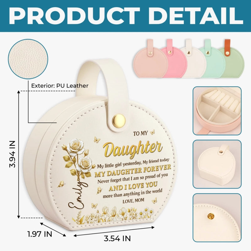 Custom Jewelry Box With Handle - Personalized Birthday Gifts For Mom, Daughter - Always Proud Of You
