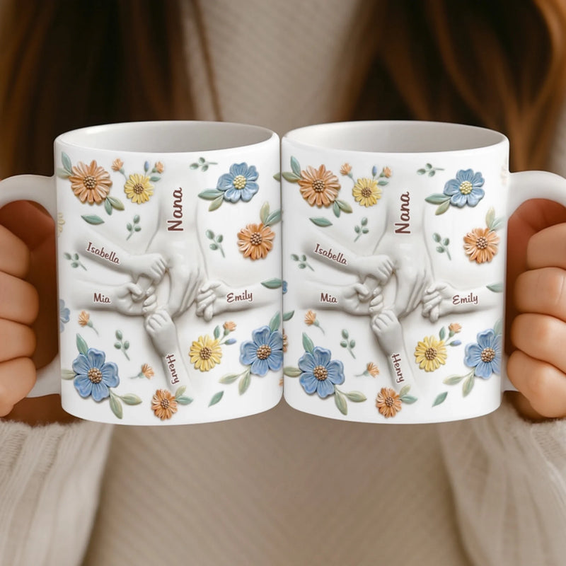Custom 3D Inflated Effect Printed Mug - Personalized Mother's Day Gifts For Mom, Grandma - Family Held Together