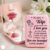 Custom LED Compact Makeup Mirror - Personalized Anniversary Wedding Gifts For Husband And Wife, Him And Her - Loved Just As You Are