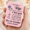 Custom LED Compact Makeup Mirror - Personalized Anniversary Wedding Gifts For Husband And Wife, Him And Her - Loved Just As You Are