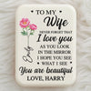 Custom LED Compact Makeup Mirror - Personalized Anniversary Wedding Gifts For Husband And Wife, Him And Her - Loved Just As You Are