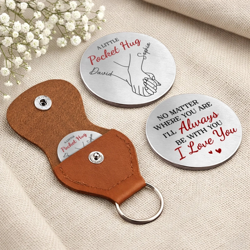 Custom Pocket Hug - Personalized Anniversary Wedding Gifts For Husband And Wife, Him And Her - Love That Stays Gentle