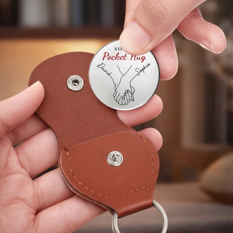Custom Pocket Hug - Personalized Anniversary Wedding Gifts For Husband And Wife, Him And Her - Love That Stays Gentle
