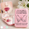 Custom LED Compact Makeup Mirror - Personalized Anniversary Wedding Gifts For Husband And Wife, Him And Her - My Favorite Love Story