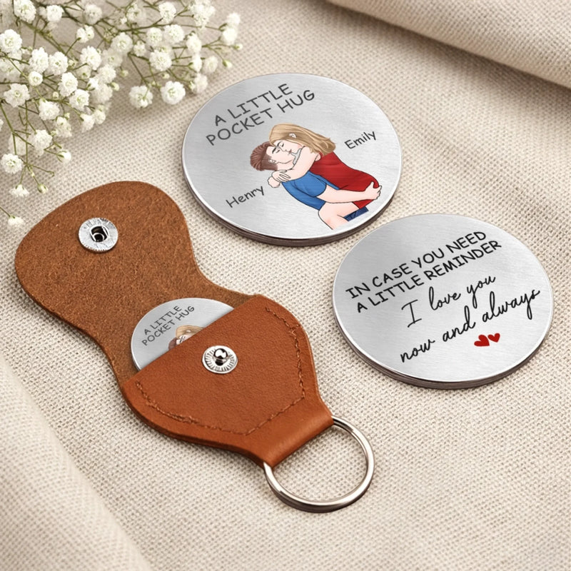 Custom Pocket Hug - Personalized Anniversary Wedding Gifts For Husband And Wife, Him And Her - A Love To Keep