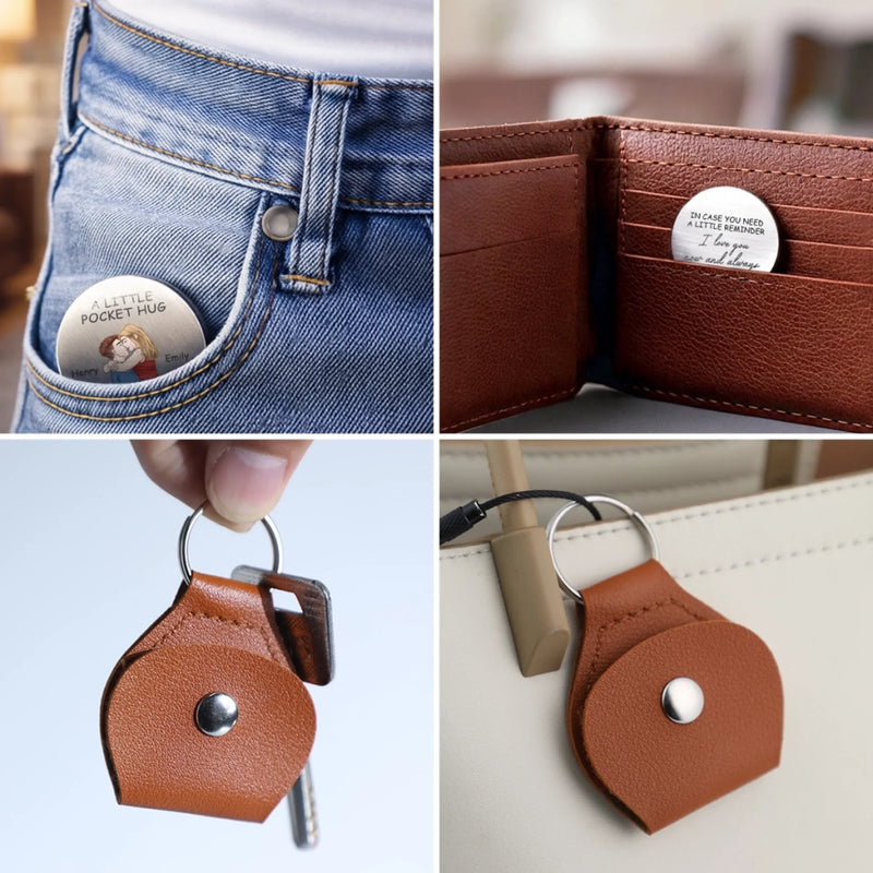 Custom Pocket Hug - Personalized Anniversary Wedding Gifts For Husband And Wife, Him And Her - A Love To Keep