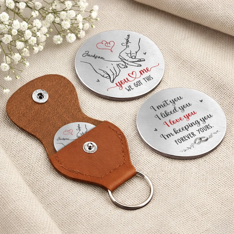 Custom Pocket Hug - Personalized Anniversary Wedding Gifts For Husband And Wife, Him And Her - Together In Every Moment