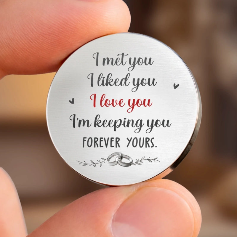 Custom Pocket Hug - Personalized Anniversary Wedding Gifts For Husband And Wife, Him And Her - Together In Every Moment