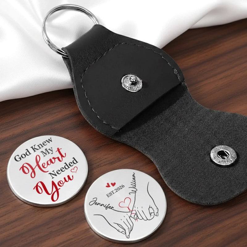 Custom Pocket Hug - Personalized Anniversary Wedding Gifts For Husband And Wife, Him And Her - With All My Love