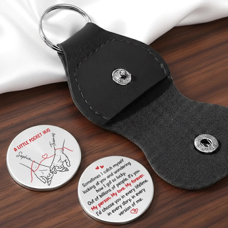 Custom Pocket Hug - Personalized Anniversary Wedding Gifts For Husband And Wife, Him And Her - Always Holding You Close