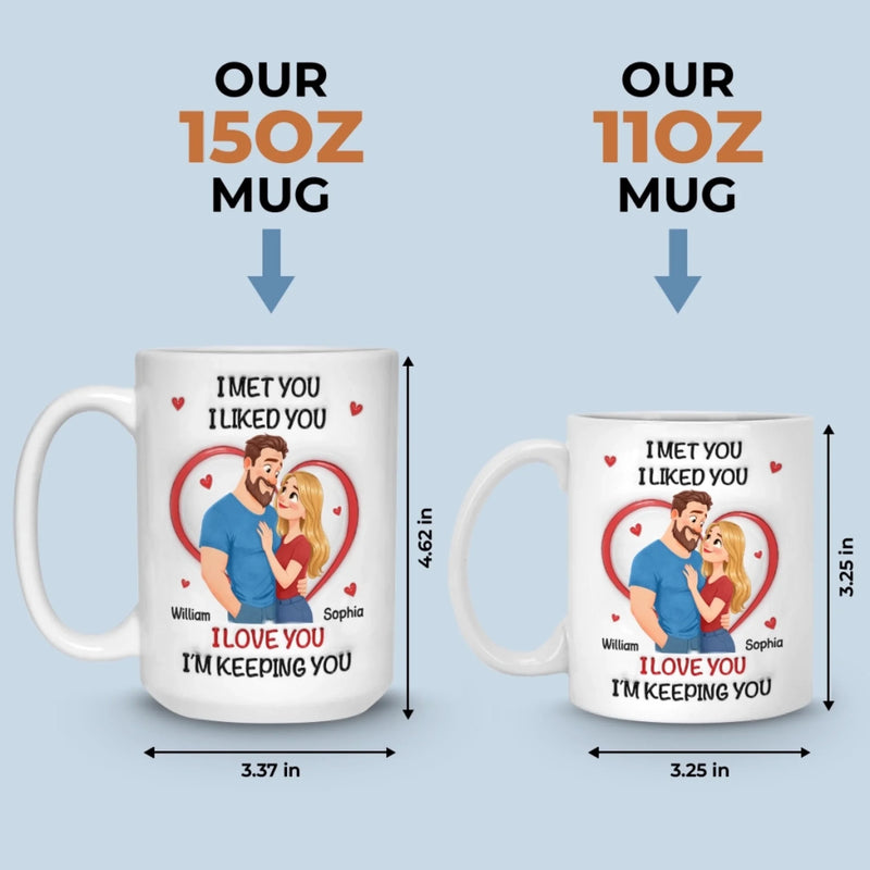 Custom 3D Inflated Effect Printed Mug - Personalized Anniversary Wedding Gifts For Husband And Wife, Him And Her - With You, Life’s Funnier