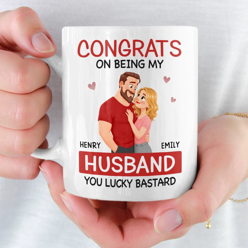 Custom Mug - Personalized Anniversary Wedding Gifts For Husband And Wife, Him And Her - Once Upon A Lifetime