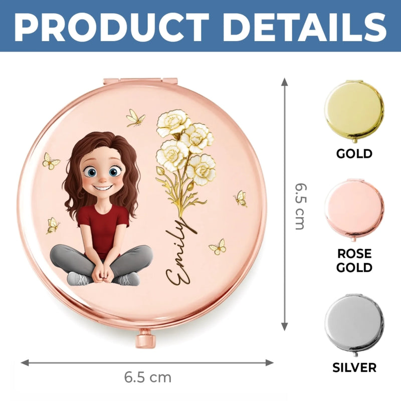 Custom Compact Mirror - Personalized Birthday Gifts For Daughter - Love She Can Carry Close