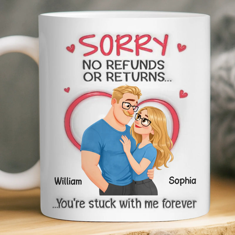 Custom 3D Inflated Effect Printed Mug - Personalized Anniversary Wedding Gifts For Husband And Wife, Him And Her - Our Love Needs No Date